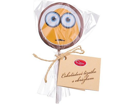 Čokoládové lízatko z mliečnej čokolády s obrázkom